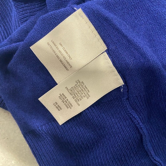 NWT Jones New York Long Leave Royal Blue Silk Blend Knit Button Cardigan Size S - Picture 10 of 10